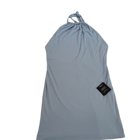 Lulus Loving Los Angeles Light Blue Ribbed Halter Mini Dress Size XL NWT - Picture 8 of 17